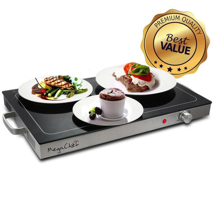 Electric Black Warming Tray with Adjustable Temperature Controls