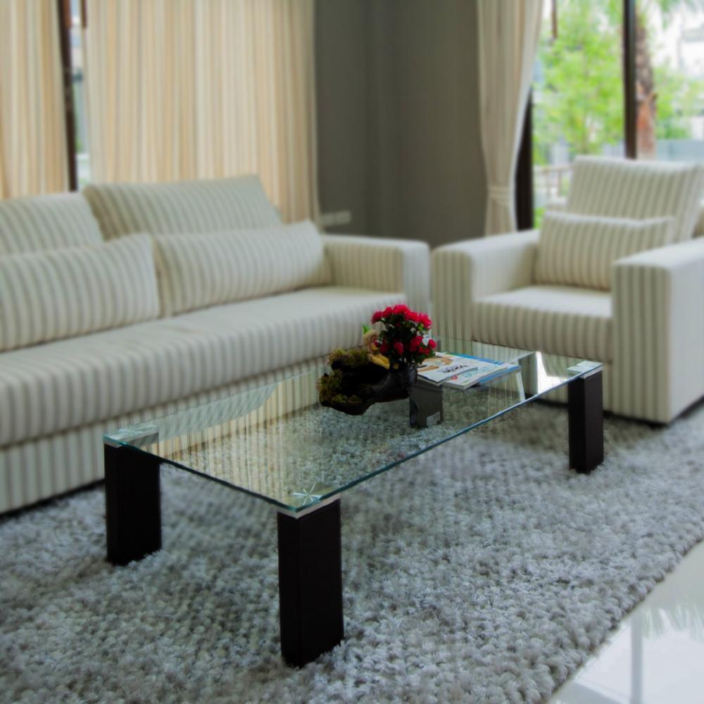 36 in. x 48 in. Clear Rectangle Glass Table Top 3/8 in. Thick Pencil Polish Tempered Touch Corners - Super Arbor