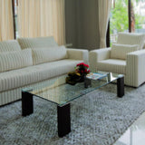 36 in. x 48 in. Clear Rectangle Glass Table Top 3/8 in. Thick Pencil Polish Tempered Touch Corners - Super Arbor