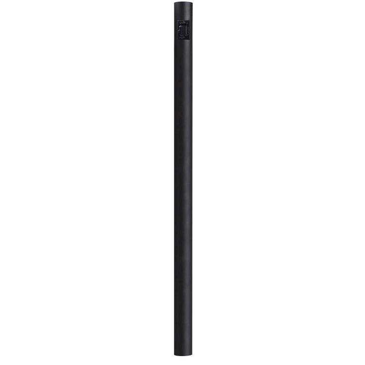 7 ft. Black Outdoor Direct Burial Lamp Post with Convenience Outlet fits 3 in. Post Top Fixtures