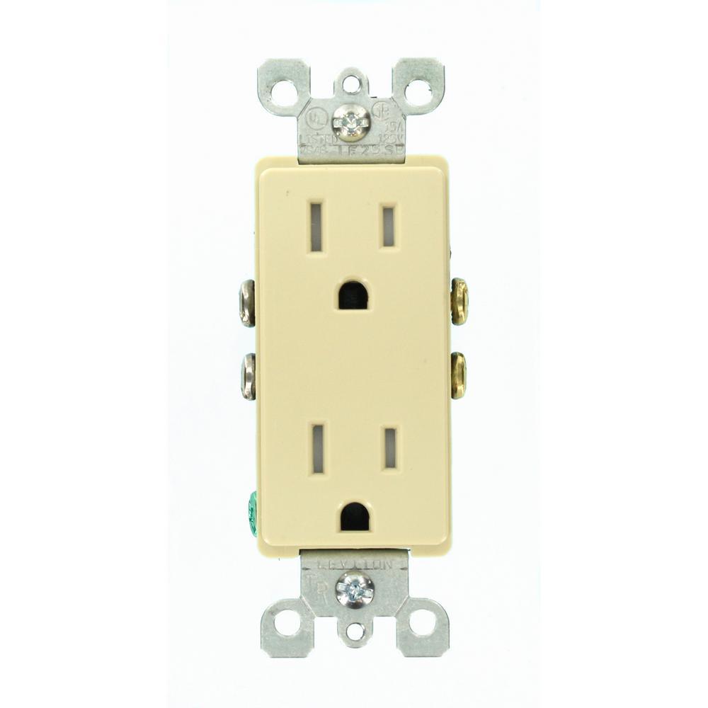 Decora 15 Amp Tamper Resistant Duplex Outlet, White - Super Arbor