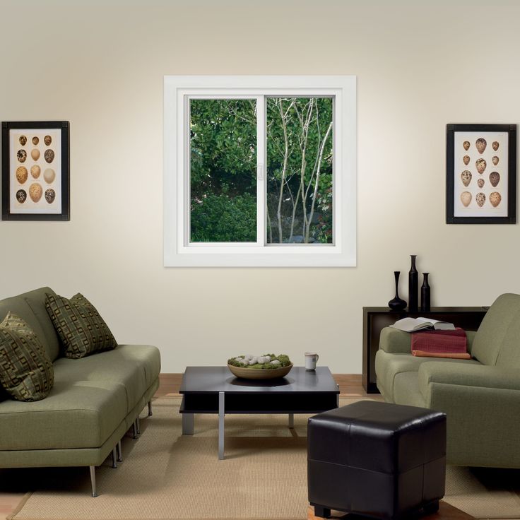 JELD-WEN FiniShield V-4500 35-1/2-in x 35-1/2-in x 3-in Jamb Right-operable Vinyl Black Sliding Window Full Screen Included