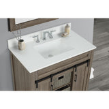 37 in. W x 22 in. D x 0.75 in. H Quartz Vanity Top in Snow White with White Basin - Super Arbor