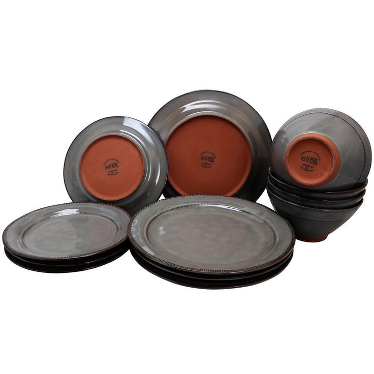 Terranea 12-Piece Rustic Grey Earthenware Dinnerware Set (Service for 4)