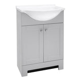 Style Selections Euro 25-in Gray Single Sink Bathroom Vanity with White Cultured Marble Top
