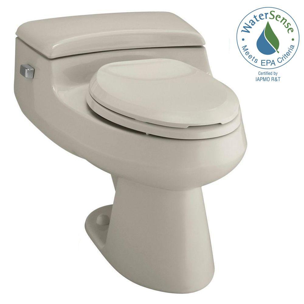 San Raphael Comfort Height 1-piece 1 GPF Single Flush Elongated Toilet in Sandbar, Seat Included - Super Arbor