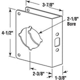 1-3/8 in. x 4-1/2 in. Thick Solid Brass Lock and Door Reinforcer, 2-1/8 in. Single Bore, 2-3/8 in. Backset - Super Arbor