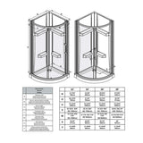 Maia 34 in. x 72.80 in. Semi-Frameless Sliding Shower Door in Chrome with 34 in. x 34 in. Base in White - Super Arbor