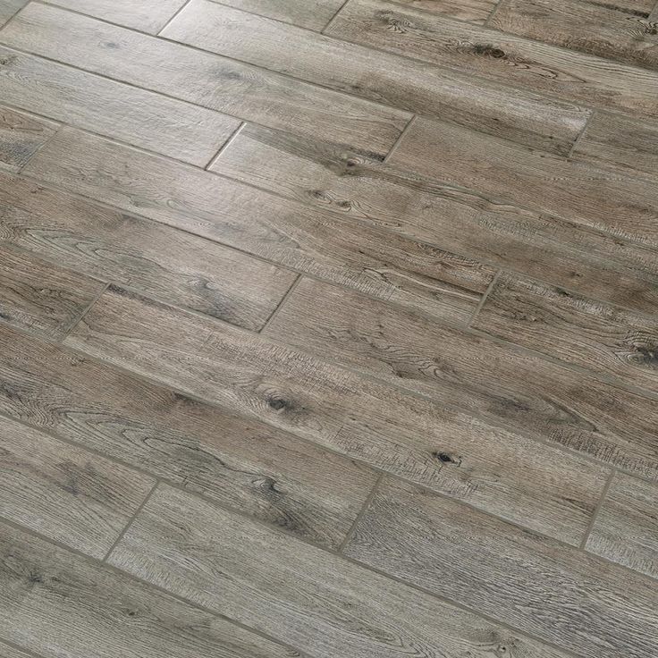Mohawk ForeverStyle Smoke Wood 6-in x 36-in Matte Porcelain Wood Look Floor Tile
