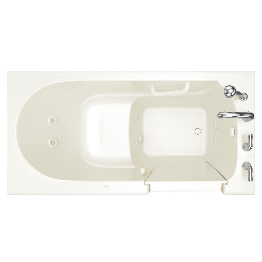 Value Series 60 in. Walk-In Whirlpool Bathtub in Biscuit - Super Arbor