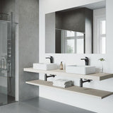 VIGO Jasmine Handmade Matte Stone Rectangle Vessel Bathroom Sink in Matte White