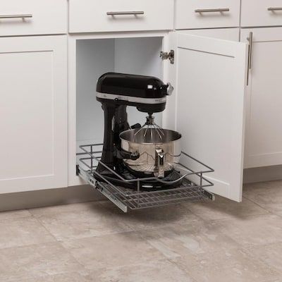 Simply Put 14.5-in W x 5.6875-in H 1-Tier Pull Out Metal Soft Close Cabinet Organizer