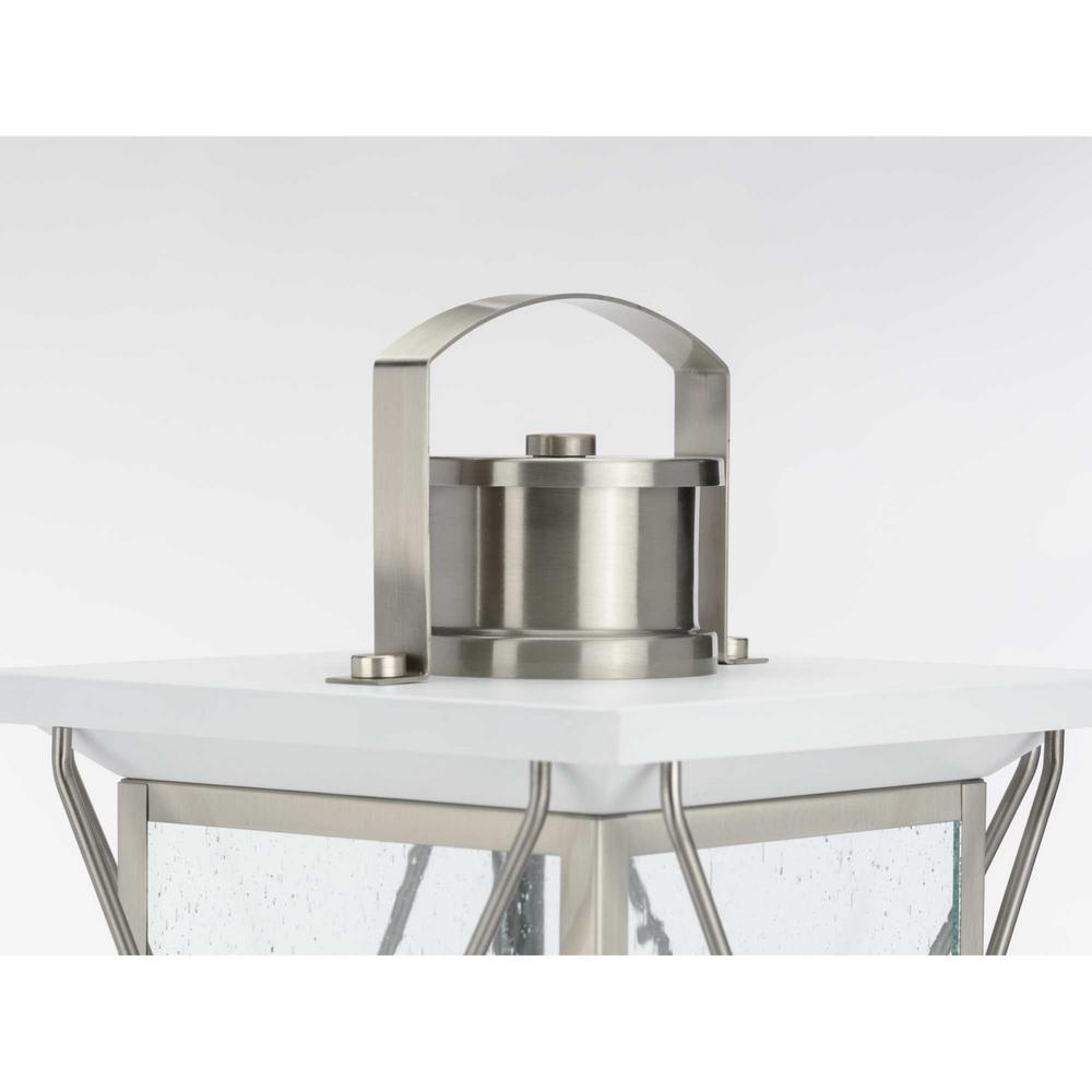 Barlowe 1-Light Brushed Nickel 4x4 Deck Post Light Post Lantern - Super Arbor