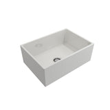Contempo Farmhouse Apron Front Fireclay 27 in. Single Bowl Kitchen Sink with Bottom Grid and Strainer in White - Super Arbor