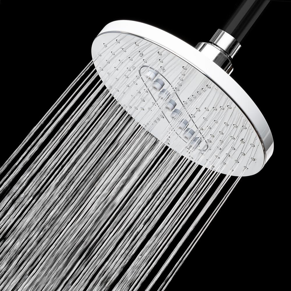 2-Spray 6.25 in. Single Wall Mount Fixed Shower Head in White - Super Arbor