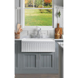 Sutton Place Farmhouse Fireclay 33 in. Single Bowl Kitchen Sink with Grid with Grid and Strainer