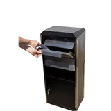 Winfield Black with Stainless Steel Free-Standing Locking Parcel Box - Super Arbor