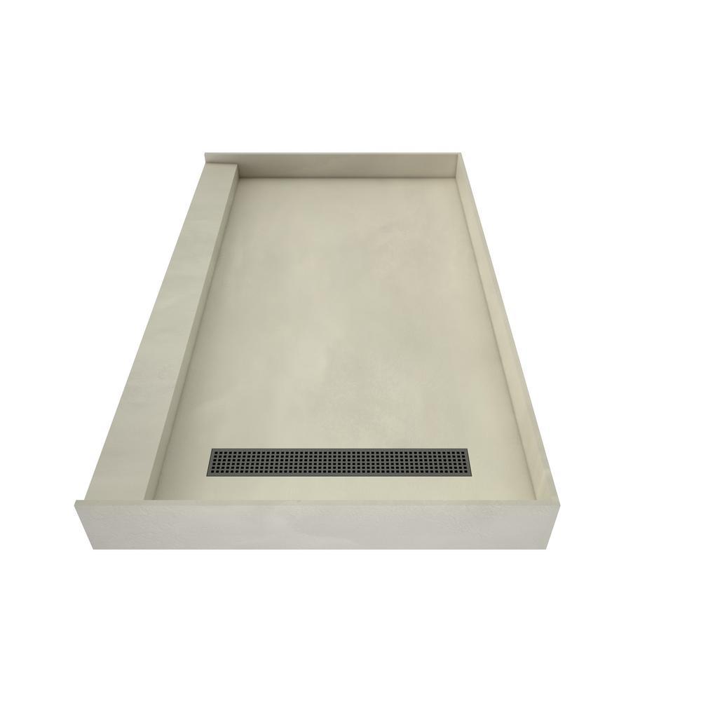 Redi Trench 32 in. x 60 in. Single Threshold Shower Base with Right Drain and Brushed Nickel Trench Grate - Super Arbor