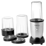 9-Piece 19 oz. Single Speed Silver Personal Blender Set