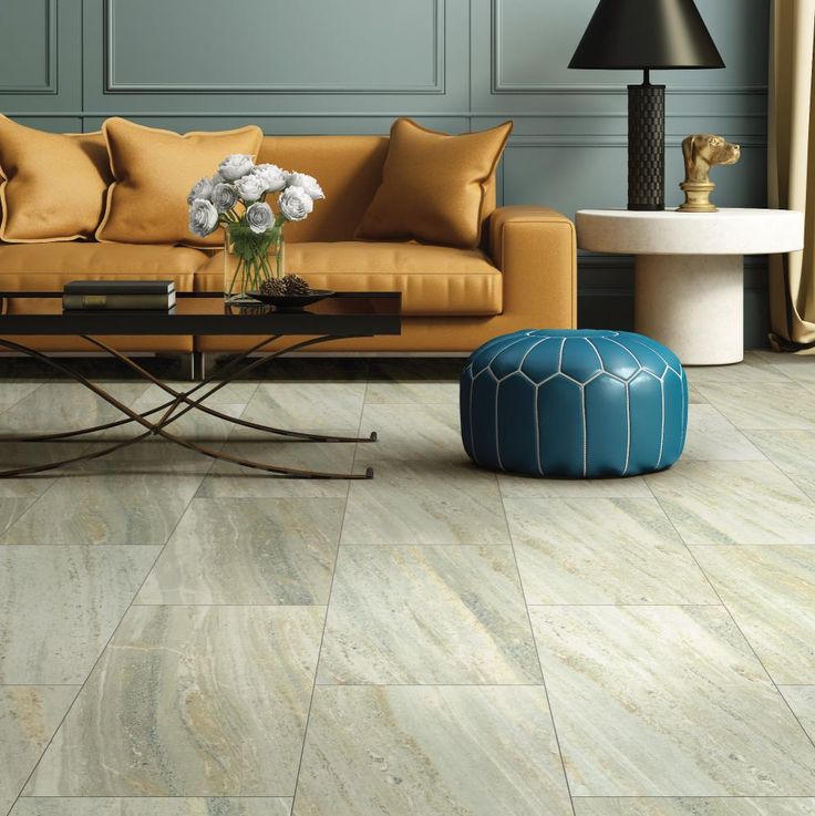 Shaw 8-Piece 12-in x 24-in Limestone Interlocking Vinyl Tile