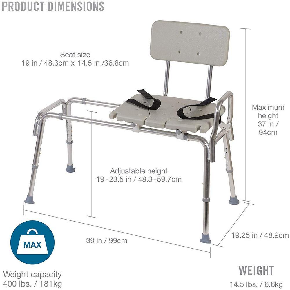 Heavy-Duty Sliding Transfer Bench with Cut-Out Seat - Super Arbor