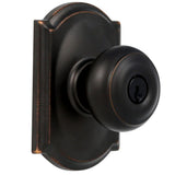 Custom Georgian Aged Bronze Keyed Entry Door Knob with Camelot Trim - Super Arbor