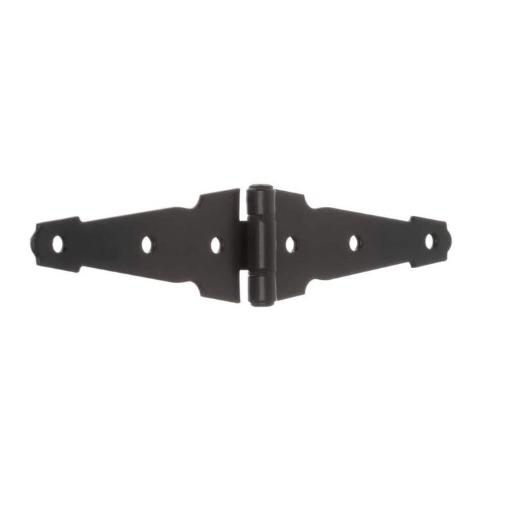 Everbilt 4 in. Black Heavy Duty Decorative Strap Hinge