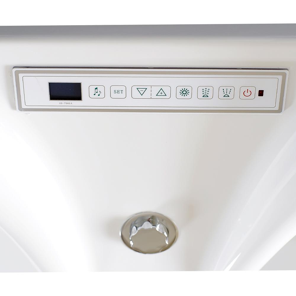 60 in. Center Drain Corner Alcove Whirlpool Bathtub in White - Super Arbor
