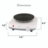 White Electric Countertop Burner - Buffet Hot Plate Burner with Adjustable Temperature