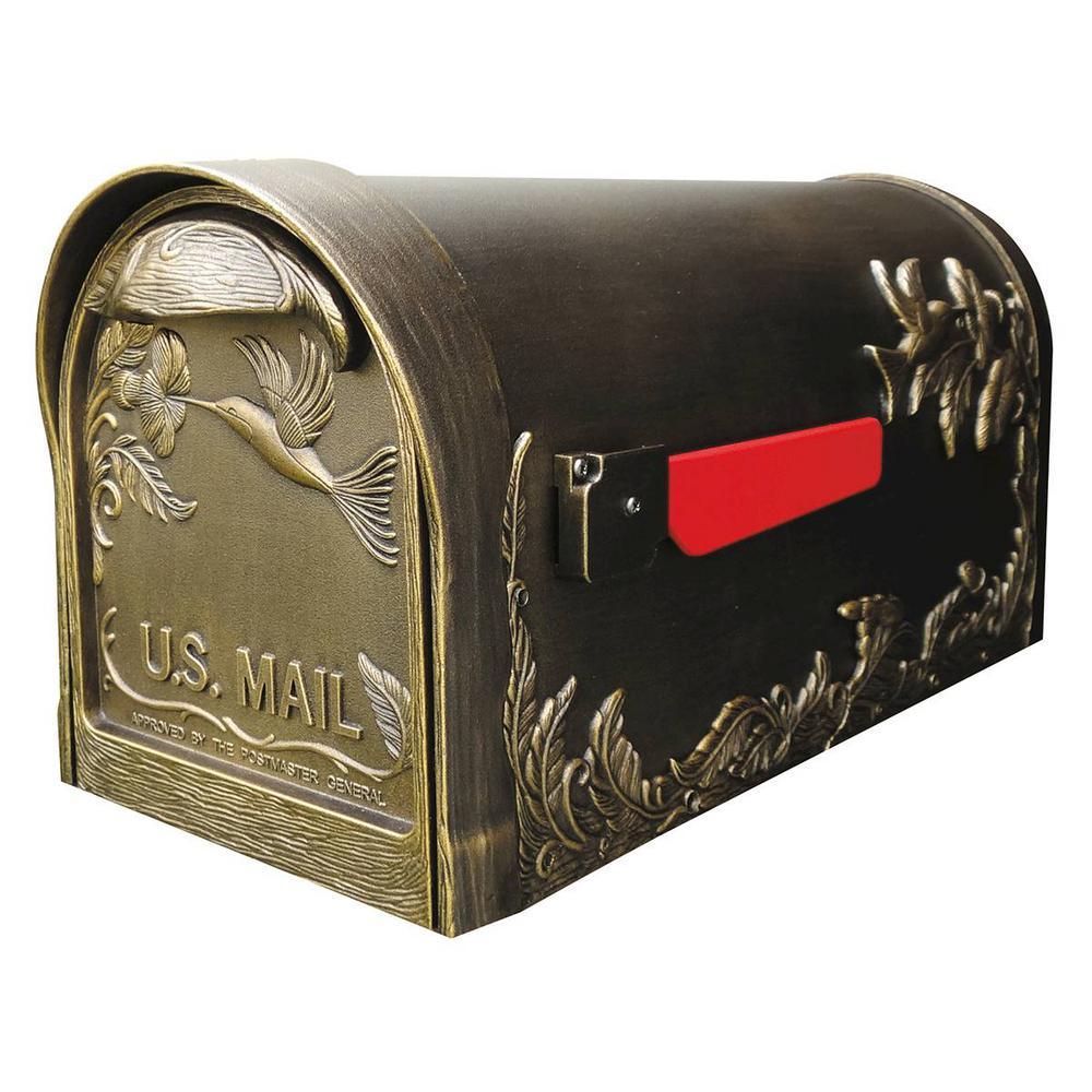 Hummingbird Copper Post Mount Mailbox - Super Arbor