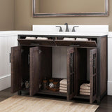 Drysdale 48 in. Wx 34.5 in. H Bath Vanity in Sable with Engineered Stone Vanity Top in Lgt Vein Carrera with White Basin - Super Arbor
