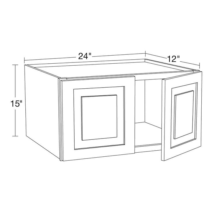 Home Decorators Collection Grayson 24 in. W x 12 in. D x 15 in. H Assembled Plywood Wall Bridge Kitchen Cabinet in Pacific White with Soft Close