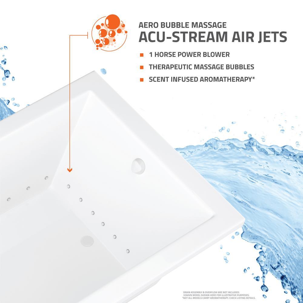 Beryl 5 ft. Acrylic Corner Drop-in Air Bathtub in White - Super Arbor