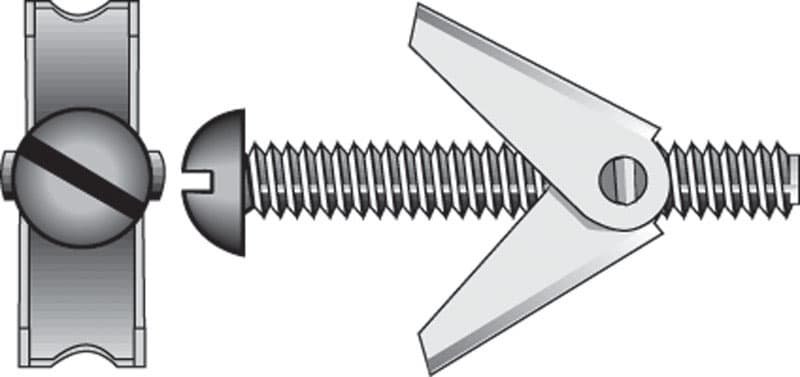 Hillman 1/4 in. x 4 in. Round Head Zinc-Plated Steel Toggle Bolt, 1-Pack