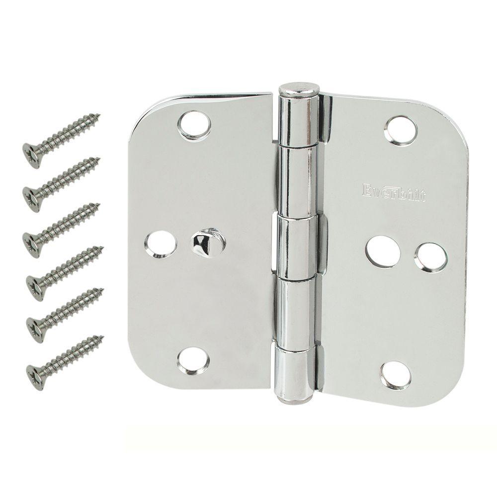 3-1/2 in. Satin Brass 5/8 in. Radius Door Hinges Value Pack (12-Pack) - Super Arbor