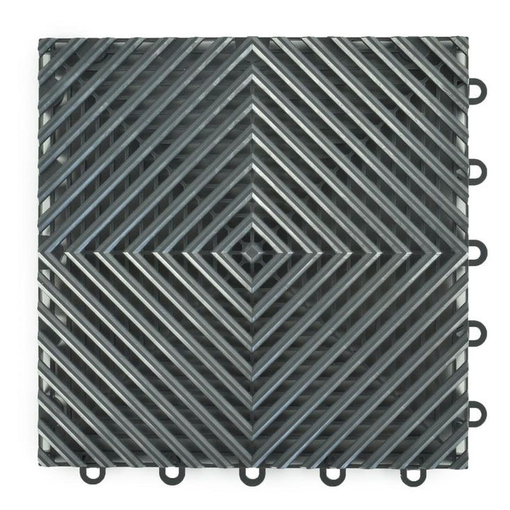 Greatmats Perforated Click 12-1/8 in. x 12-1/8 in. Gray Plastic Garage Floor Tile (25-Pack)