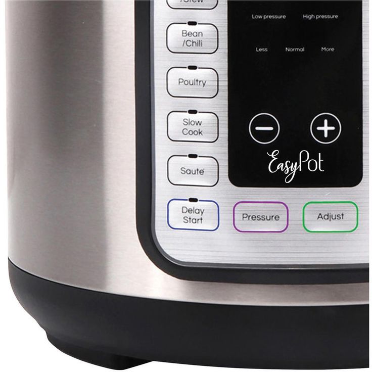 Easy Pot 6 Qt. Silver Electric Slow Cooker with LED Display