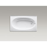 Windward 6 ft. Right-Hand Drain with Tile Flange and Farmhouse Rectangular Alcove Bathtub in White - Super Arbor