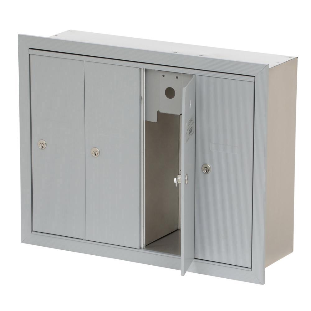 Aluminum Recessed-Mounted USPS Access Vertical Mailbox with 4 Door - Super Arbor