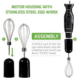Multi-Purpose Hand Immersion Blender (Set-Black), Whisk+Beaker+Chopper, 2-Speed Setting