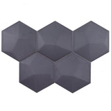 Magen 3D-Hex Dark Gray Matte Ceramic Hexagon Tile