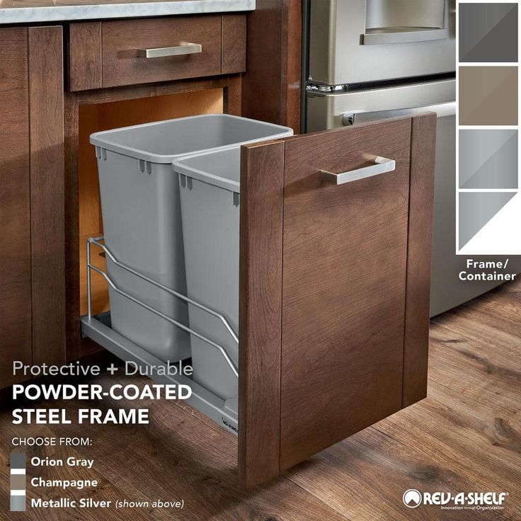 Rev-A-Shelf 50-Quart Plastic Soft Close Pull Out Trash Can