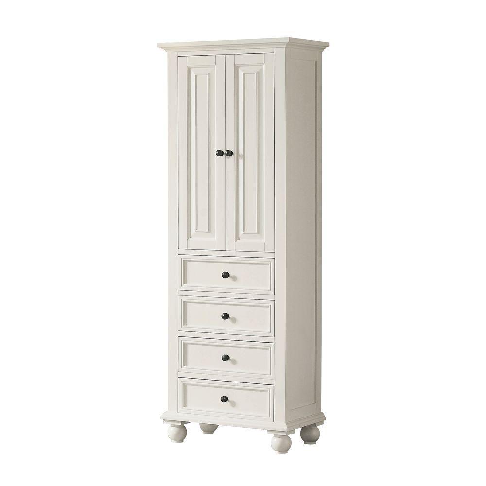 Thompson 24 in. W x 68 in. H x 16 in. D Bathroom Linen Storage Cabinet in French White - Super Arbor