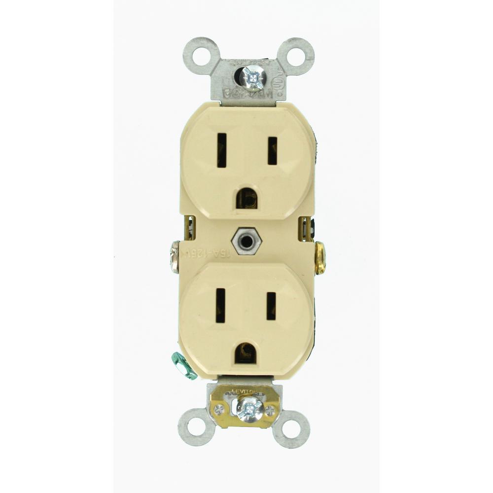 15 Amp Commercial Grade Duplex Outlet, Light Almond - Super Arbor