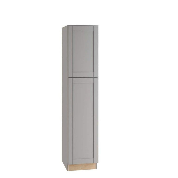 Home Decorators Collection Washington Veiled Gray Plywood Shaker Assembled Utility Pantry Kitchen Cabinet Soft Close L 18 in W x 24 in D x 90 in H