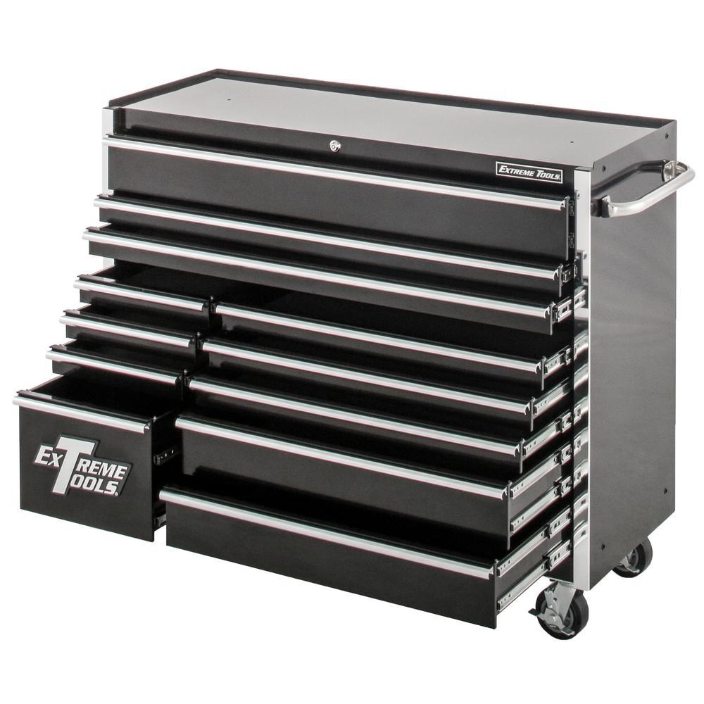 THD Series 55 in. 12-Drawer Roller Cabinet Tool Chest in Black - Super Arbor
