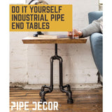 1/2 in. Black Pipe 16 in. W x 20 in. H Roots Design End Table Kit