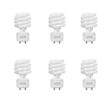 60-Watt Equivalent T3 Spiral Non-Dimmable GU24 Base Compact Fluorescent CFL Light Bulb, Daylight 5000K (2-Pack) - Super Arbor
