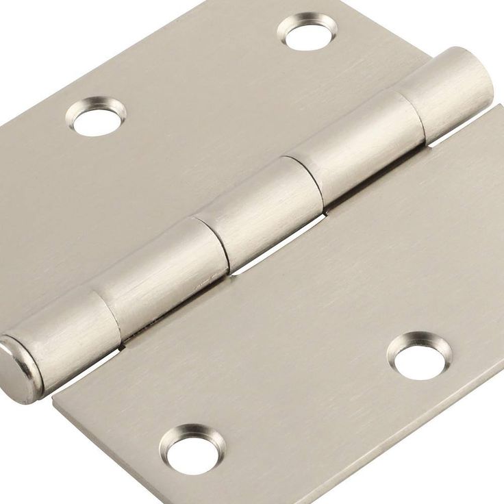 3-1/2 in. Satin Nickel 1/4 in. Radius Door Hinges Value Pack (3-Pack)