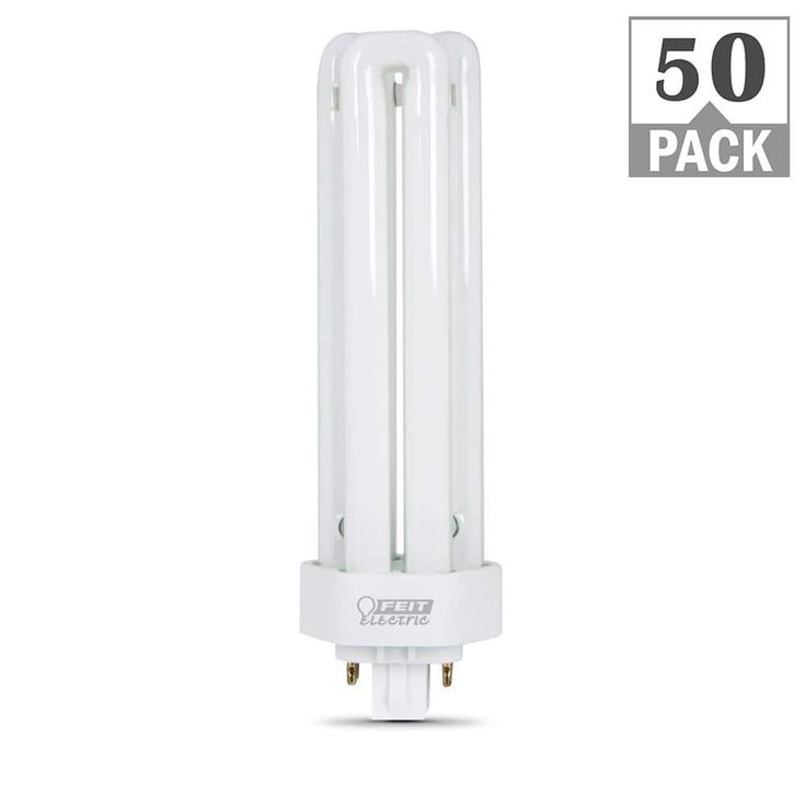 200W Equiv PL CFLNI Triple Tube 4-Pin Plug-in GX24Q-4 Base Compact Fluorescent CFL Light Bulb, Cool White 4100K(50-Pack)